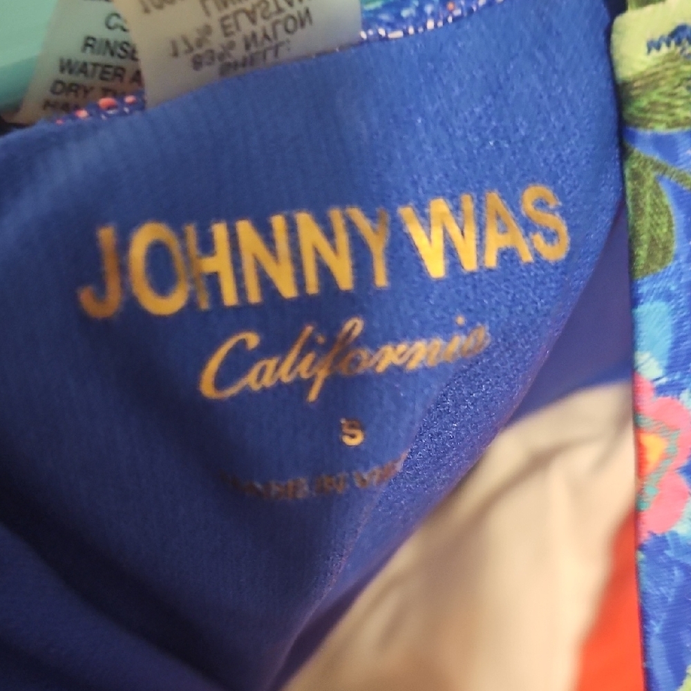 Johnny Was Multicolor Floral One-Piece Swimsuit - Blue, Red, Yellow, Cream - Picture 2 of 3